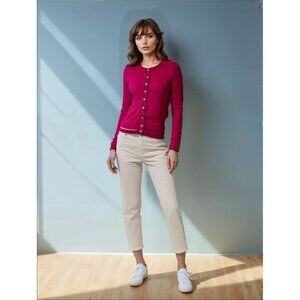 Modcloth Women's Comfy‎ Oversized Pretzel XS Button-Up Knit Cardigan Berry Pink
